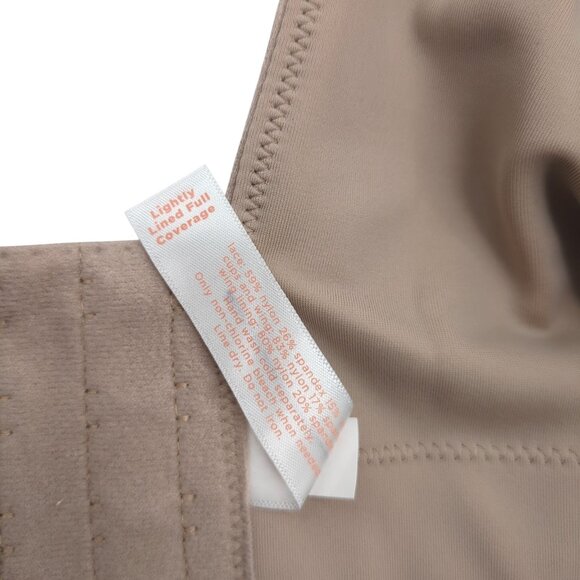 Cacique Lane Bryant 44DD Bra Taupe Polka Dot Balconette Backsmoother Support - Picture 9 of 9